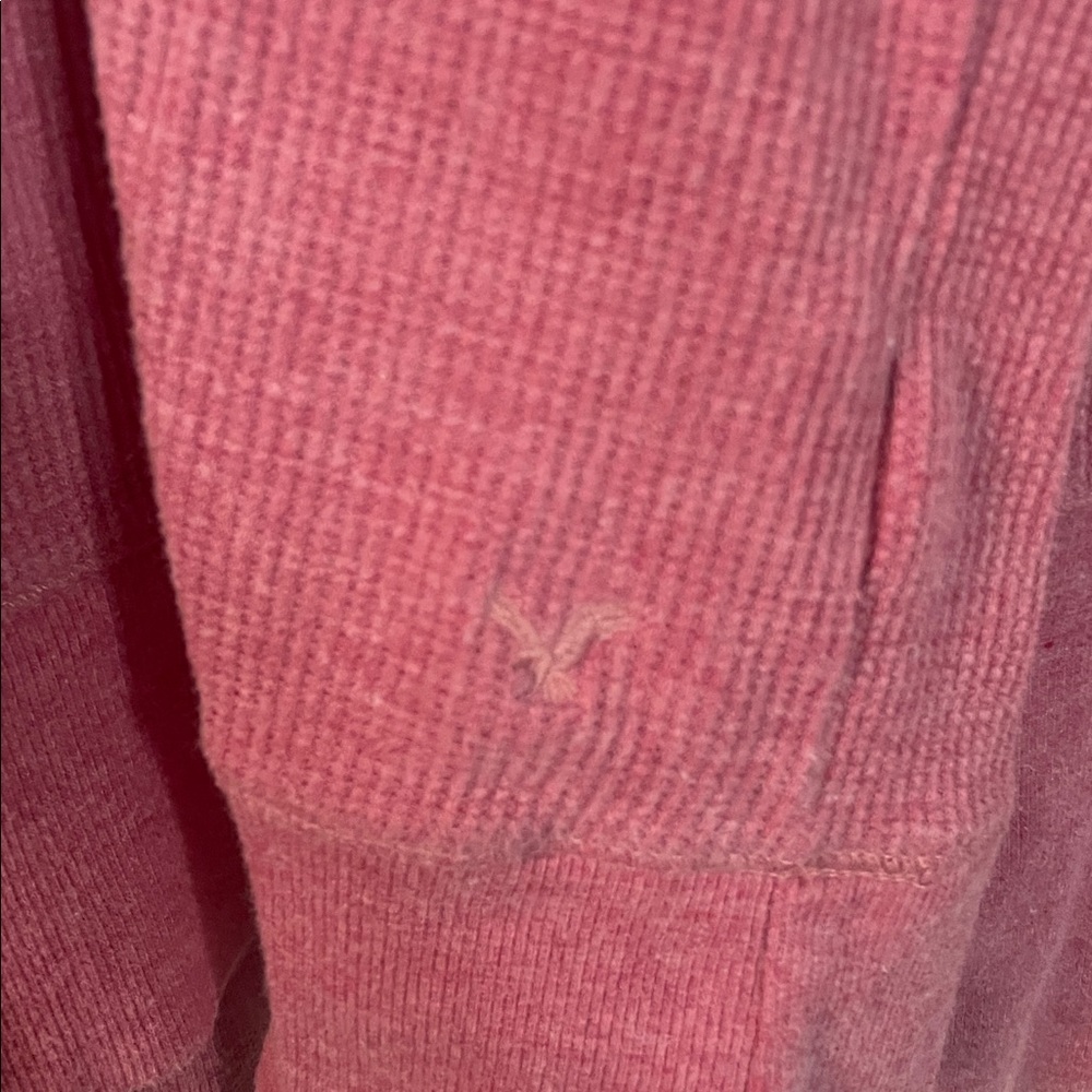 American Eagle Outfitters Rose Pink Hooded Long Sleeve Pullover - Picture 4 of 5